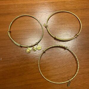 Gold Alex and Ani Bracelet Set